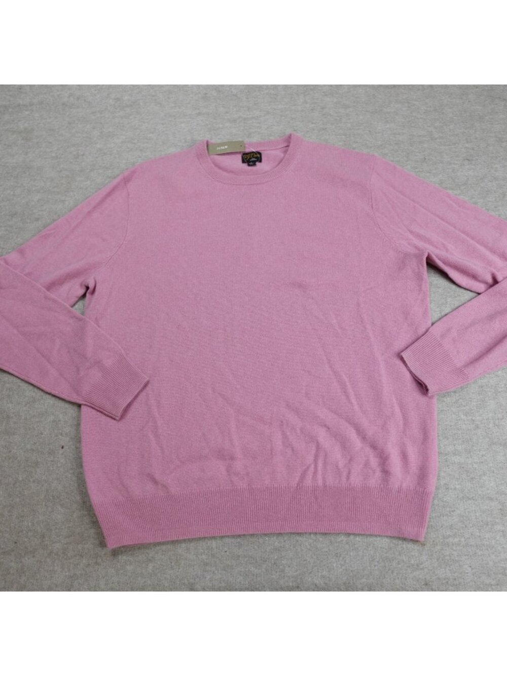 J.Crew Mens Sweater Large Pink Crewneck 100% Cashmere BE895 NEW